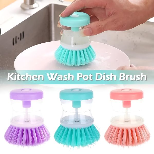 Dishwashing Brush With Liquid Soap Dispenser