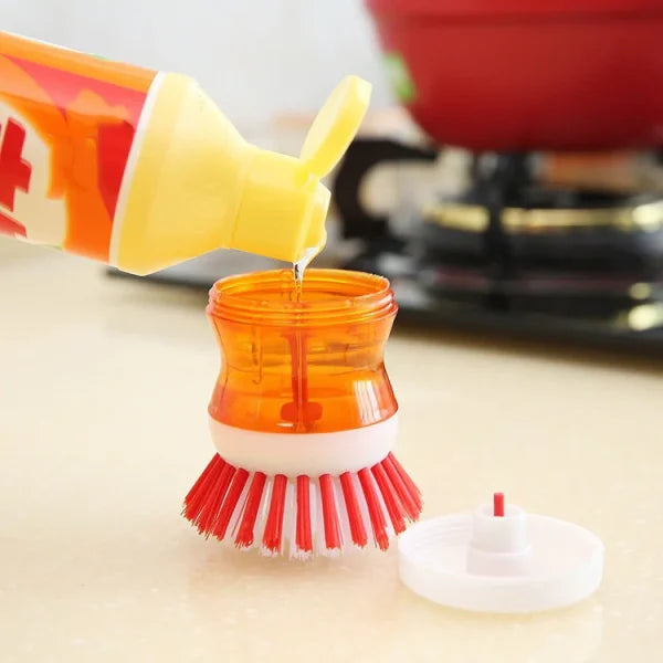 Dishwashing Brush With Liquid Soap Dispenser