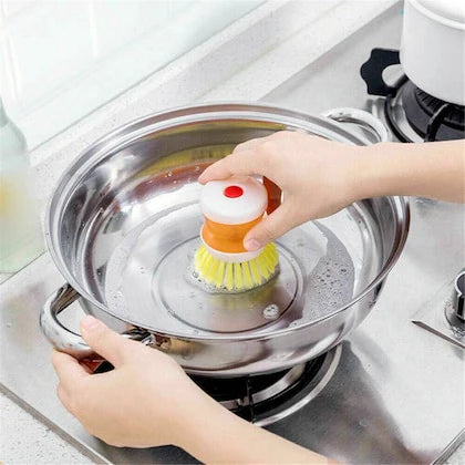 Dishwashing Brush With Liquid Soap Dispenser
